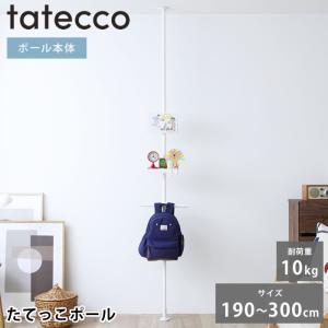 突っ張り棒 縦 tatecco タテッコ たてっこポール 本体 突っ張り棒 3m TCR-21WH スリム シンプル リビング マットホワイト