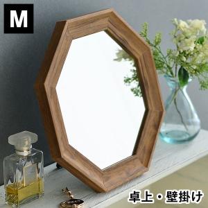 鏡 壁掛け 卓上 八角ミラー M プロローグ 八角形 卓上ミラー 木製 ウォールミラー スタンドミラー 玄関 リビング 風水 八角鏡 開運 PGA-22 NA パラデック