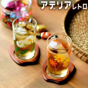 アデリアレトロ 中コップ8 昭和レトロ グラス タンブラー かわいい おしゃれ 食器 レトロ ズーメイト 花の輪 ガラス コップ 雑貨 プリントグラス 石塚硝子