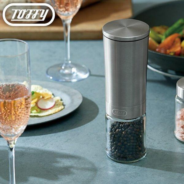 toffy 電動ソルト&amp;ペッパーミル K-EM1-SV 電動ミル ペッパー スパイスミル 電動 塩 ...