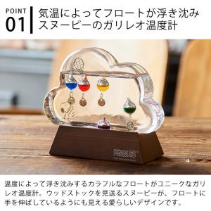 スヌーピー ガラスフロート 温度計 クラウド ...の詳細画像1