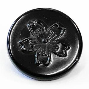 裏ボタン 黒 プラスチックボタン 桜柄 1個売...の詳細画像1