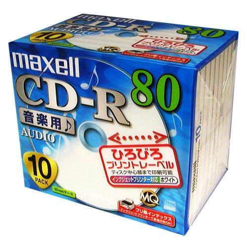 maxell 音楽用CD-R 80分 プリンタブル白 10枚 CDRA80PWC1P10S