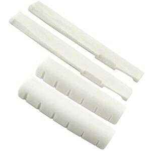 2個セットギター ブリッジ ナット＆サドル 置換部品 真牛骨製
