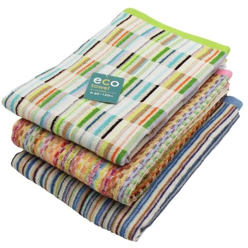 バスタオル 残糸タオル エコミックスタオル エコ 残糸で作ったタオル 柄込 色込 60×120cm ...