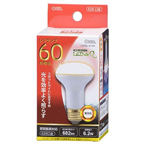 オーム電機 LED電球 レフランプ形 60形相当 E26 電球色 品番06-0771 LDR6L-W...