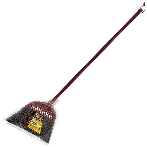 アズマ工業外ほうき 黒シダほうき中柄 穂幅28cm 全長95cm 天然繊維のしなやかなコシ 玄関やお...