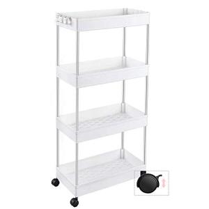 サキ 手荷物入れ セルフワゴン メッシュ×レザー調 PVC ホワイト R-358