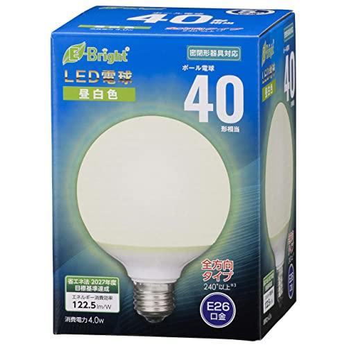 オーム電機 LED電球 ボール球形(40形相当/490lm/昼白色/G95/E26/全方向配光240...