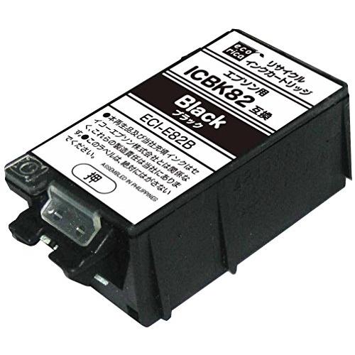 エコリカ エプソン ICBK82対応リサイクルインク ブラック ECI-E82B 残量表示対応
