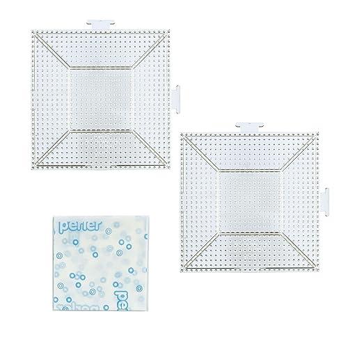 カワダ(Kawada) パーラービーズ プレートセット L 四角形(透明) 5才以上 アイロンビーズ...