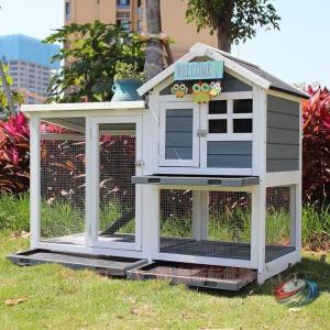 ウサギケージ うさぎ小屋 木製 二層 屋外ペットケージ アパートメント ハムスター用 ピークル 庭用 おしゃれ設計