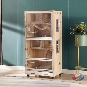 チンチラ ケージ 大型 小動物 ケージ ウサギ ケージ チンチラ ハウス ペットケージ 猫 小動物飼育ケージ 木製 車輪と引き出しトレイ付き チンチラ フェレット ウ