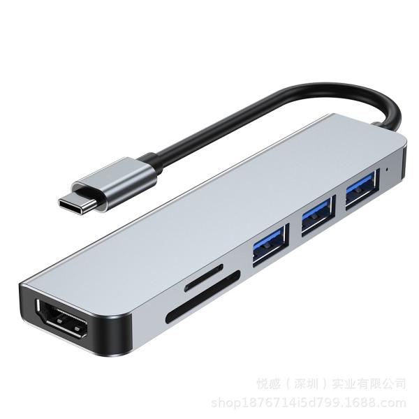 SDカードリーダー Type-C USB3.0 3ポート 6in1 HDMI 4K hub PS4 ...