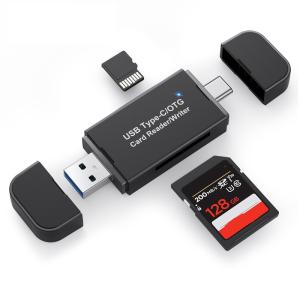 type-c マルチ Micro USB OTG USB 3.0 カードリーダー SD/ Micro SD カード対応 SDのデータをスマホやタブレットで読取 書き込み 転送 ad-tycsdd02｜zakkayacom