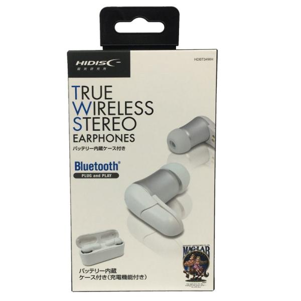 Bluetooth対応 イヤフォン HIDISC バッテリー内蔵ケース付き TRUE WIRELES...