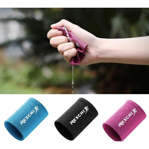 冷感アイスバンド リストバンド Sサイズ ピンク ブルー ブラック スポーツ 冷却 涼しい 男女兼用...