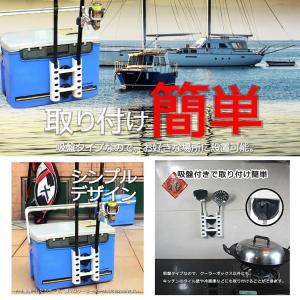 竿 収納 スタンド 2本立て 多機能 吸盤式 ...の詳細画像2