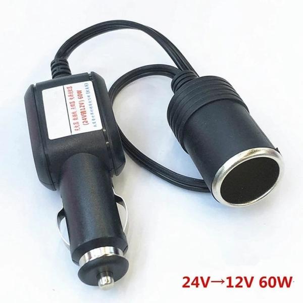 シガーソケット 延長ケーブル 24V→12V 電圧変換アダプター  DC電源 12V 24V アダプ...