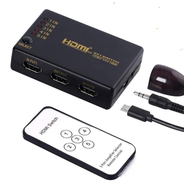 HDMI切替器 分配器 5入力　1出力 手動　自動切替え 4K対応　セレクター フルHD対応 リモコ...