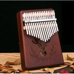 親指ピアノ17音 カリンバ kalimba サムピアノ 楽器 マホガニー製 初心者　アナログ　音色　tecc-oyagakki02｜zakkayacom