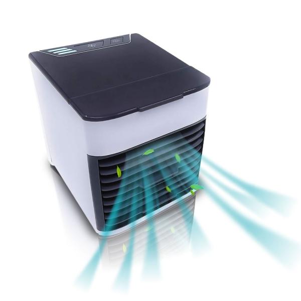 卓上　コンパクト　冷風扇 USB クーラー 風量3段階 加湿 冷却 空気清浄 7色LED 夜間 ライ...