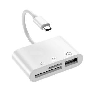 USB Type C SDカードリーダー 読み書き　タイプC カメラ Mac Book Pro 等 USB-C 対応 3in1 ライター MicroSD TF USB2.0 マルチ データ保管　tecc-tycreader｜zakkayacom