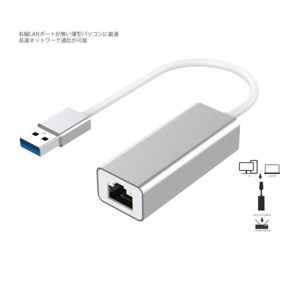 USB3.0 LAN アダプター イーサネット 変換 アダプタ- USB2.0 互換 安定の有線LA...