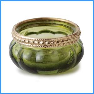 小物入れ ビジューガラスポット パンプキングリーン