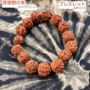 菩提樹の実ブレスレット Mサイズ エスニックアクセサリー ルドラクシャ アジア｜zakkayakaeru