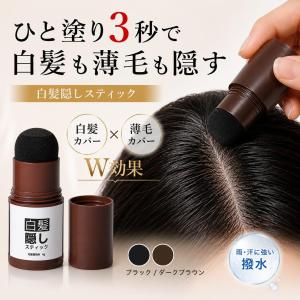 白髪隠しスティック 白髪カバー ヘアマスカラ 部分染め 生え際 分け目 根元 リタッチ 薄毛隠し リタッチ 撥水 持ち運び便利 男女兼用