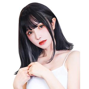 インナーカラー ウィッグ ボブ セミロング ミディアム インナー 毛先軽く カール 小顔効果 インナーカラーミディ ウィッグネット