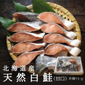 北海道知床産　天然白鮭片身約1kg 切身 甘口 通販 人気 送料無料 サケ さけ