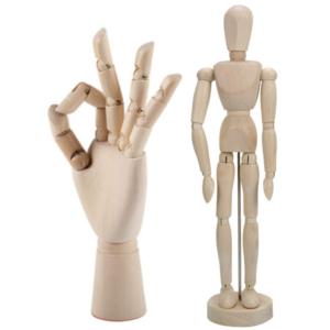 デッサン人形 木製 人型 20cm 14関節 可動 美術 スケッチ 絵画