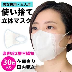 【30枚セット】使い捨てマスク 立体マスク 30枚セット 通気性 白 大人用 3D 高品質 T0009