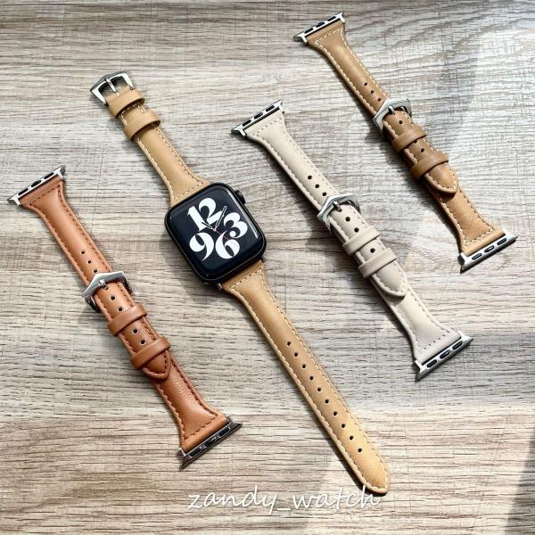 アップルウォッチ バンド レザー 細製 ベルト 本革 Apple Watch series8 7 S...