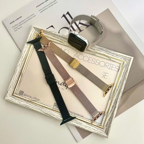 アップルウォッチ バンド 細製 ミラネーゼ ベルト ステンレス Apple Watch series...