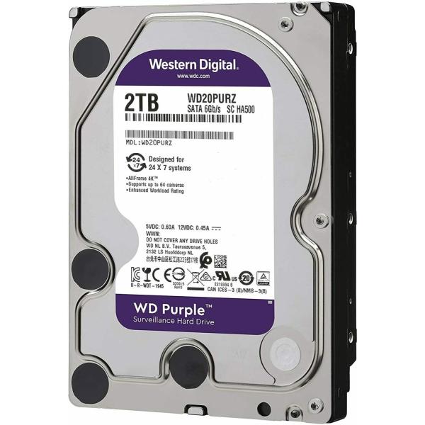 ウエスタンデジタル Purple HDD 2 TB、内部、5400 RPM、3.5インチ（WD20P...