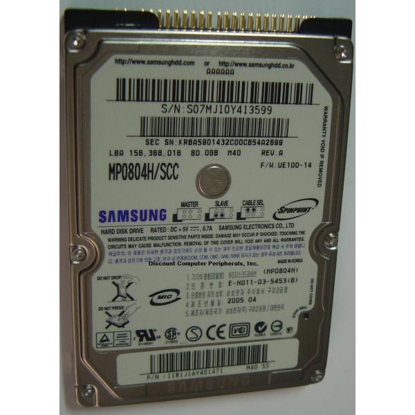 新しいSamsung MP0804H / SCC 80GB 2.5インチIDE 44ピンハードドライ...