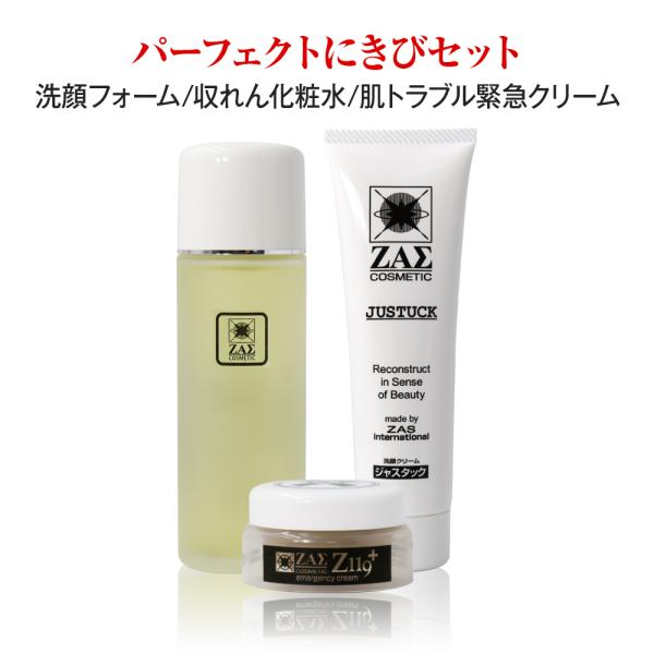 ZAS トラブル肌対策 パーフェクトにきびセット 洗顔料 + 化粧水 +スキンケアクリーム メンズス...
