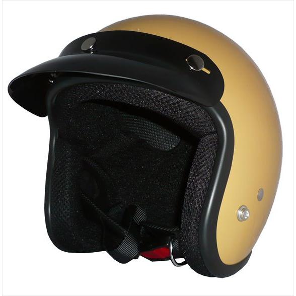 ZK-380 3点ボタン式バイザー付きスモールジェット（ゴールド）SG公認 公道走行可 全排気量対応...