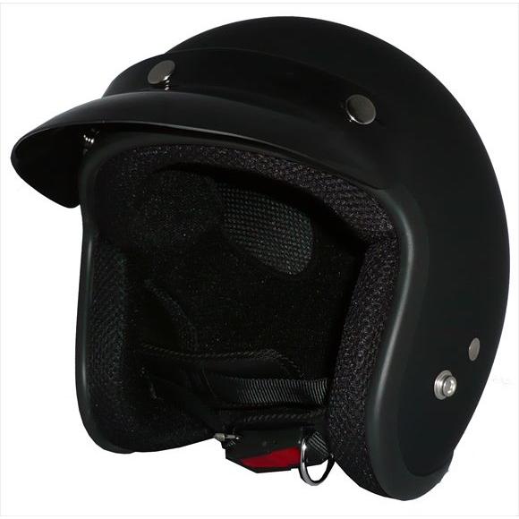 ZK-380 3点ボタン式バイザー付きスモールジェット（マットブラック）SG公認 公道走行可 全排気...