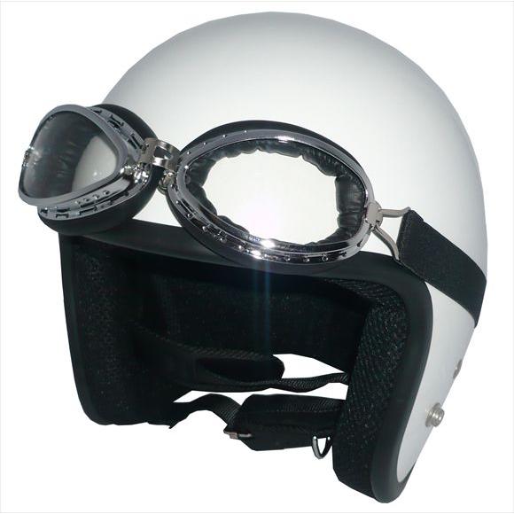 再入荷！ZK-380 装飾ビンテージゴーグル付き スモールジェット (パールホワイト）SG公認 公道...