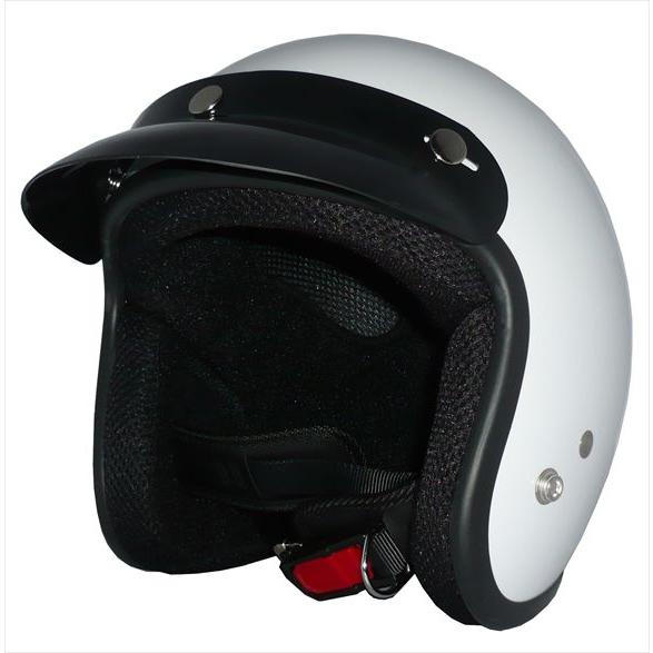 再入荷！ZK-380 3点ボタン式バイザー付きスモールジェット（パールホワイト）SG公認 公道走行可...