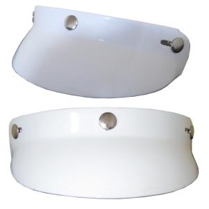 3点ボタン式ヘルメットバイザー【ホワイト】日よけ雨よけアクセントに最適 可動ボタン採用で幅広く対応