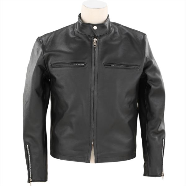 ポイント5倍！本革ライダース【JS51シングル】 タイトな造り（当社比）しなやかな天然COWレザー（...