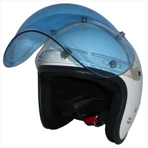 再入荷！ZK-380 スモールジェット（パールホワイト）+ブルーバブルシールド+フリップアップ 3点...
