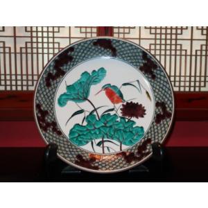 九谷焼 インテリア置物 飾り皿 絵皿 九谷焼 色絵うずら 小多慧（おだ