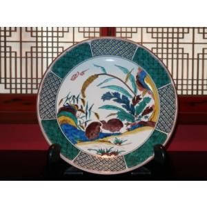 九谷焼 花瓶 陶器 古九谷人物 糠川清章（はせがわせいしょう）作