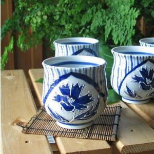 九谷焼 茶道具 茶器(急須・碗5ヶ入）九谷焼 本金青粒牡丹 錦泉作